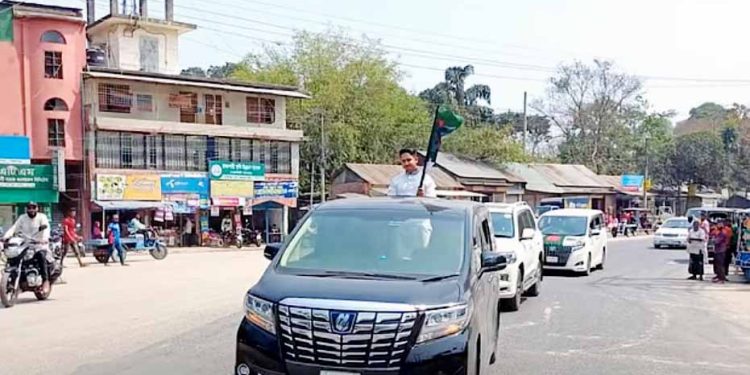 এনসিপির উত্তরাঞ্চলে সারজিস আলম গাড়িবহর